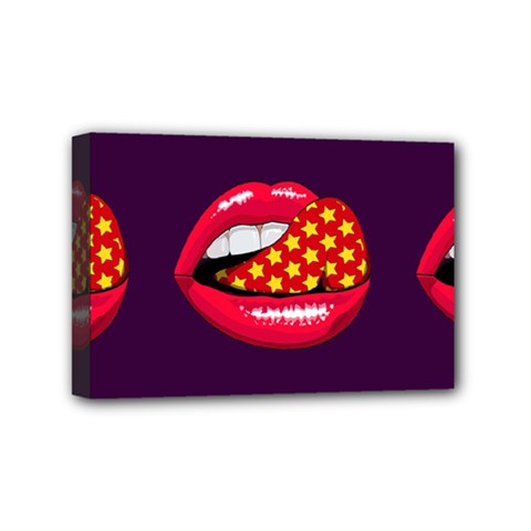Lip Vector Hipster Example Image Star Sexy Purple Red Mini Canvas 6  X 4  by Mariart