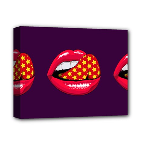 Lip Vector Hipster Example Image Star Sexy Purple Red Deluxe Canvas 14  X 11  by Mariart