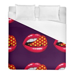 Lip Vector Hipster Example Image Star Sexy Purple Red Duvet Cover (full/ Double Size) by Mariart