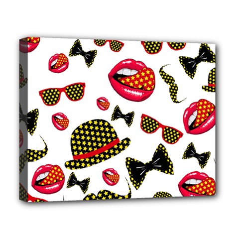 Lip Hat Vector Hipster Example Image Star Sexy Deluxe Canvas 20  X 16   by Mariart