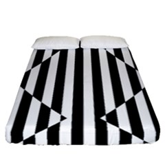 Optical Illusion Inverted Diamonds Fitted Sheet (Queen Size)