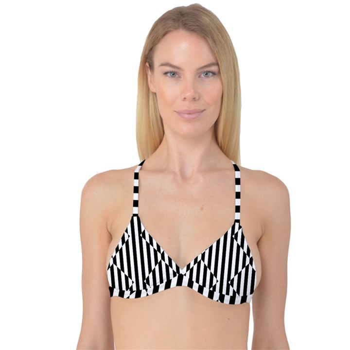 Optical Illusion Inverted Diamonds Reversible Tri Bikini Top