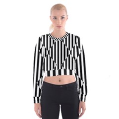 Optical Illusion Inverted Diamonds Cropped Sweatshirt by Mariart