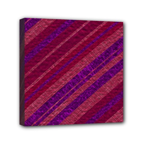 Maroon Striped Texture Mini Canvas 6  X 6 