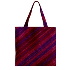 Maroon Striped Texture Zipper Grocery Tote Bag by Mariart