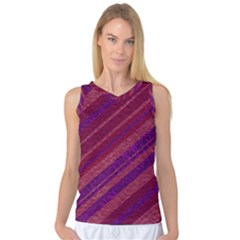 Maroon Striped Texture Women s Basketball Tank Top by Mariart