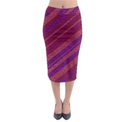 Maroon Striped Texture Midi Pencil Skirt by Mariart