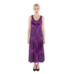 Original Circle Purple Brown Sleeveless Maxi Dress by Mariart