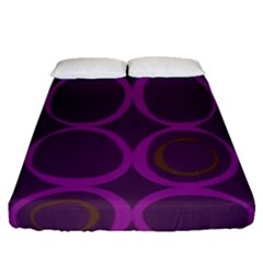 Original Circle Purple Brown Fitted Sheet (queen Size)