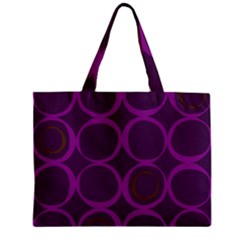 Original Circle Purple Brown Zipper Mini Tote Bag