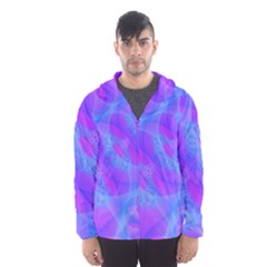 Original Purple Blue Fractal Composed Overlapping Loops Misty Translucent Hooded Wind Breaker (men) by Mariart