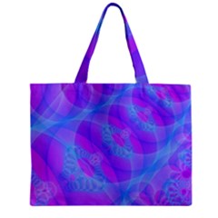 Original Purple Blue Fractal Composed Overlapping Loops Misty Translucent Zipper Mini Tote Bag by Mariart