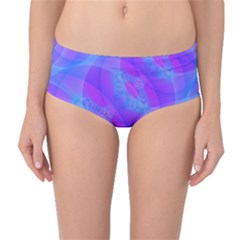 Original Purple Blue Fractal Composed Overlapping Loops Misty Translucent Mid-waist Bikini Bottoms