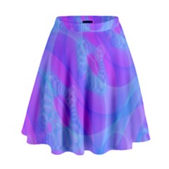 Original Purple Blue Fractal Composed Overlapping Loops Misty Translucent High Waist Skirt by Mariart