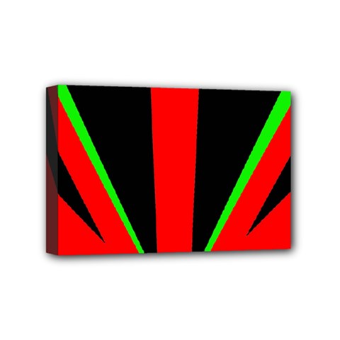 Rays Light Chevron Green Red Black Mini Canvas 6  X 4 