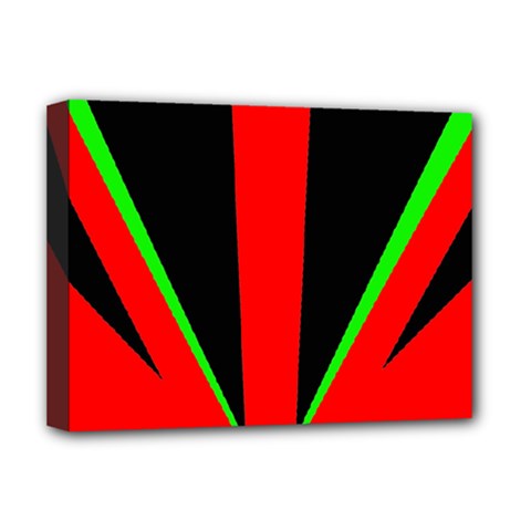 Rays Light Chevron Green Red Black Deluxe Canvas 16  X 12  