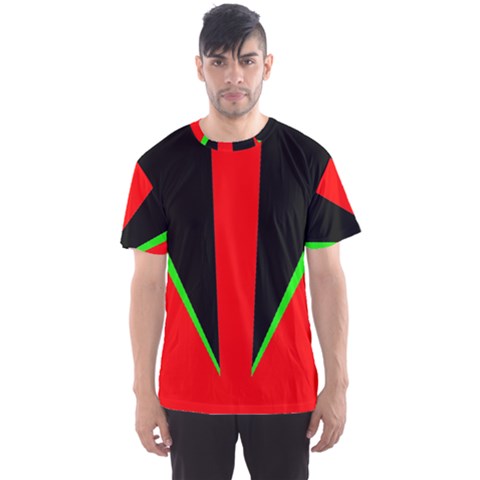 Rays Light Chevron Green Red Black Men s Sports Mesh Tee by Mariart