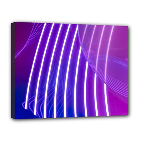 Rays Light Chevron Blue Purple Line Light Canvas 14  X 11  by Mariart