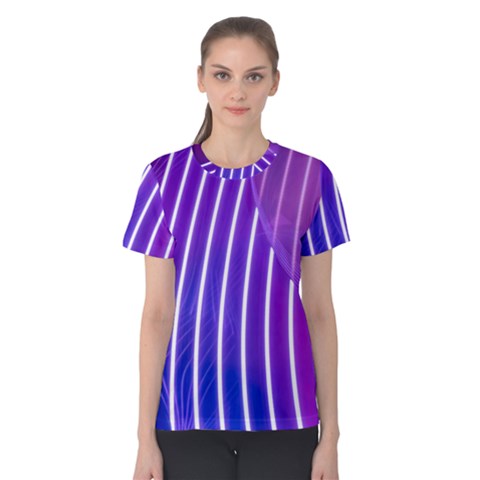 Rays Light Chevron Blue Purple Line Light Women s Cotton Tee by Mariart