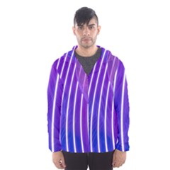 Rays Light Chevron Blue Purple Line Light Hooded Wind Breaker (men)