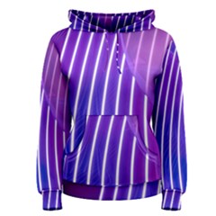 Rays Light Chevron Blue Purple Line Light Women s Pullover Hoodie