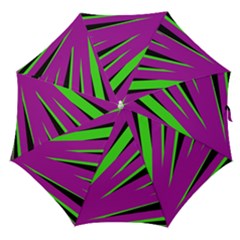 Rays Light Chevron Purple Green Black Straight Umbrellas