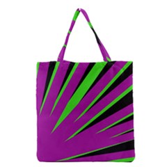 Rays Light Chevron Purple Green Black Grocery Tote Bag
