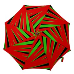 Rays Light Chevron Red Green Black Hook Handle Umbrellas (small)