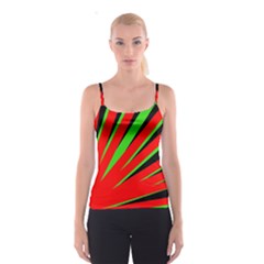 Rays Light Chevron Red Green Black Spaghetti Strap Top by Mariart