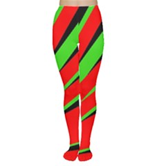 Rays Light Chevron Red Green Black Women s Tights by Mariart