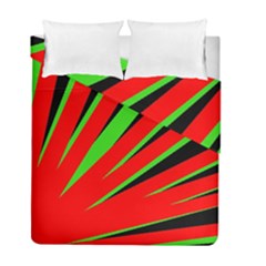 Rays Light Chevron Red Green Black Duvet Cover Double Side (full/ Double Size) by Mariart