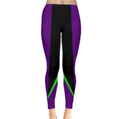 Rays Light Chevron Purple Green Black Line Leggings  by Mariart