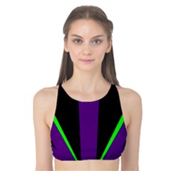 Rays Light Chevron Purple Green Black Line Tank Bikini Top by Mariart