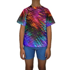 Rainbow Shake Light Line Kids  Short Sleeve Swimwear by Mariart