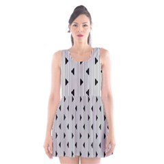 Stripes Line Triangles Vertical Black Scoop Neck Skater Dress by Mariart