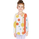 Stripes Dots Line Circle Vertical Yellow Red Blue Polka Kids  Long Sleeve Tee View1