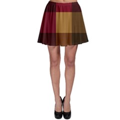 Stripes Plaid Color Skater Skirt