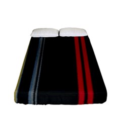 Stripes Line Black Red Fitted Sheet (full/ Double Size) by Mariart