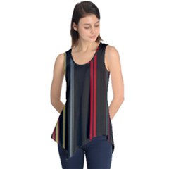 Stripes Line Black Red Sleeveless Tunic by Mariart