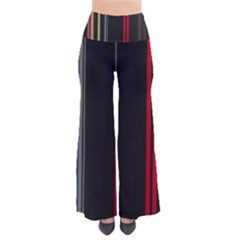 Stripes Line Black Red Pants by Mariart