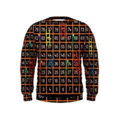 Snakes Ladders Game Plaid Number Kids  Sweatshirt by Mariart