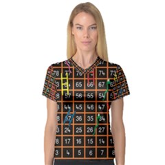 Snakes Ladders Game Plaid Number Women s V-neck Sport Mesh Tee