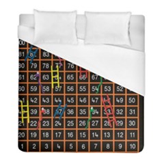 Snakes Ladders Game Plaid Number Duvet Cover (full/ Double Size) by Mariart