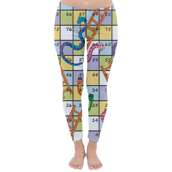 Snakes Ladders Game Board Classic Winter Leggings