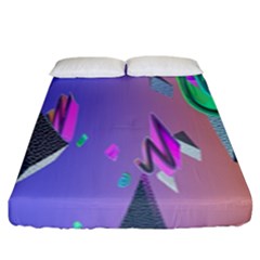 Triangle Wave Rainbow Fitted Sheet (King Size)