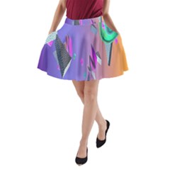 Triangle Wave Rainbow A-Line Pocket Skirt