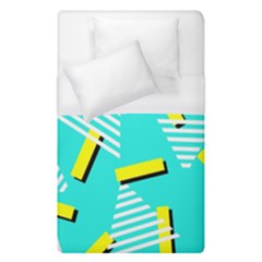 Vintage Unique Graphics Memphis Style Geometric Triangle Line Cube Yellow Green Blue Duvet Cover (single Size)