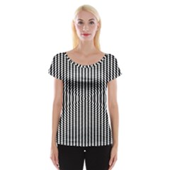 Vertical Lines Waves Wave Chevron Small Black Cap Sleeve Tops by Mariart