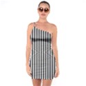 Vertical Lines Waves Wave Chevron Small Black One Soulder Bodycon Dress View1