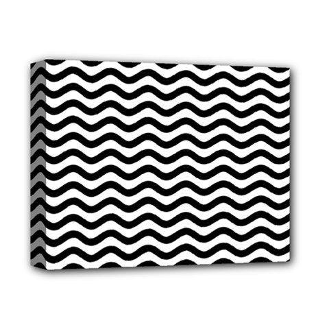 Waves Stripes Triangles Wave Chevron Black Deluxe Canvas 14  X 11 